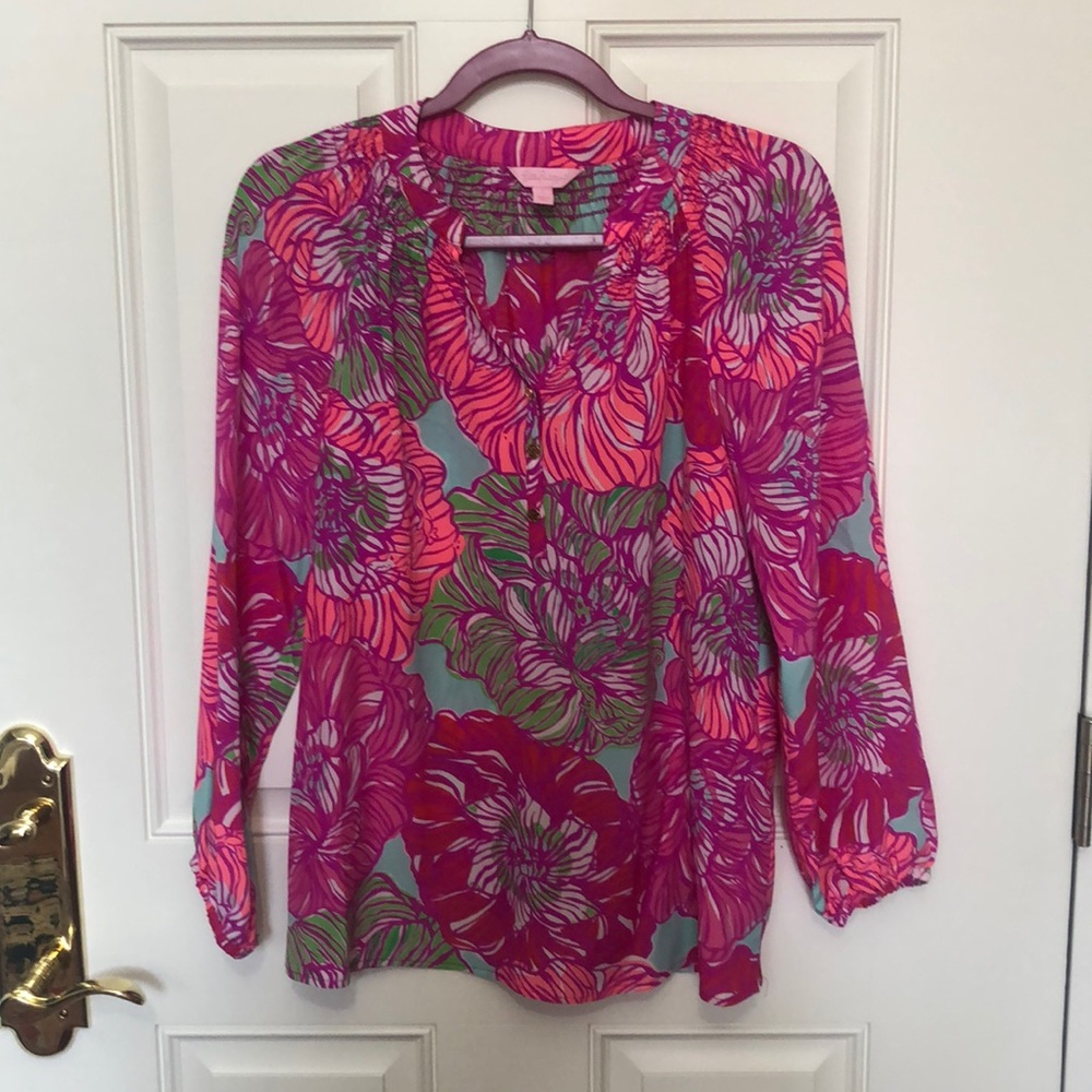 Lilly Pulitzer Elsa Silk Top in Worth It